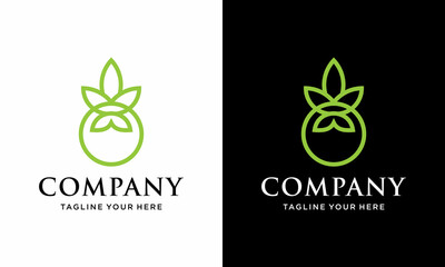 Cannabis leaf logo icon. Marijuana herbal business template sign. Premium natural hemp plant company brand symbol. Vector illustration. on a black and white background.