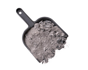 shovel with ash. isolated on white background