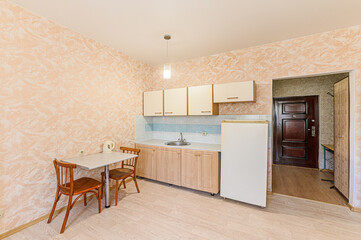 Russia, Moscow- May 15, 2020: interior room apartment modern bright cozy atmosphere. general cleaning, home decoration, preparation of house for sale