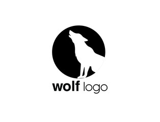 wold in the moon vector illustration logo