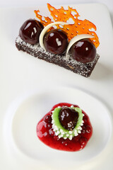 chef's fine dining dessert presentation