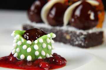 chef's fine dining dessert presentation