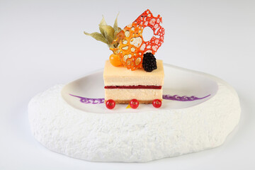 chef's fine dining dessert presentation