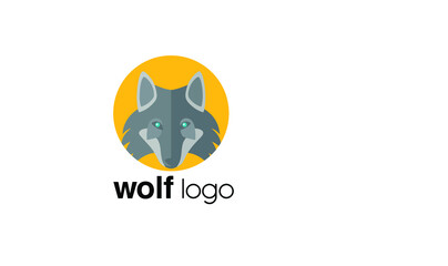 wolf and moon blue eyes vector logo
