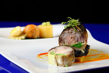 chef's seafood fine dining presentation