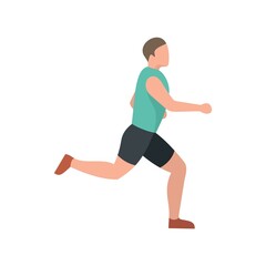 Fototapeta na wymiar Running sportsman icon flat isolated vector