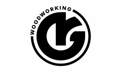 GR Flat logo Design vector illustration