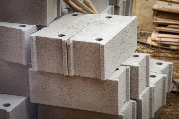 close up of bricks, construction site