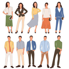 Fototapeta premium sketch people set vector, isolated