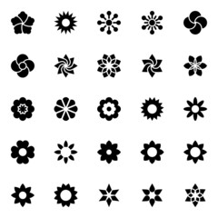 Glyph icons for flowers.