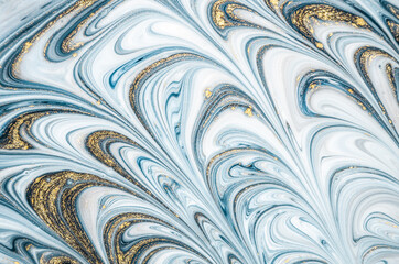 Traditional Ottoman Turkish marbling art. Natural Luxury. EBRU- Ancient oriental drawing technique. Extra special and luxurious- ORIENTAL ART. Ripples of agate.