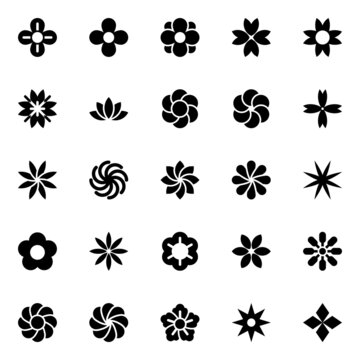Glyph icons for flowers.