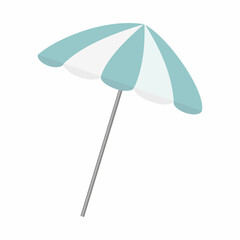 Striped sun umbrella, color isolated vector illustration in flat style