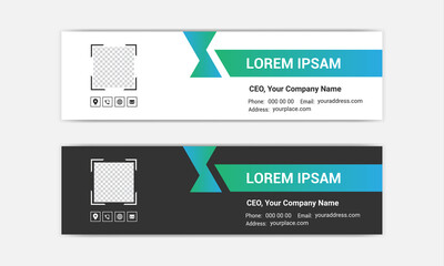 Email signature template design. Corporate mail  signature banner.