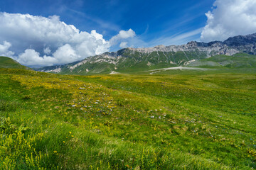Fototapeta premium Mountain landscape at Gran Sasso Natural Park, in Abruzzo, Italy