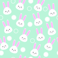pattern with white bunny. pattern for valentine's day. drawing for textiles. vector illustration, eps 10.