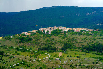 Fototapeta premium Mountain landscape at Gran Sasso Natural Park, in Abruzzo, Italy