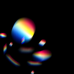 Beautiful rainbow light refraction, prism effect overlay