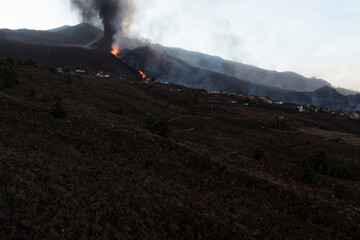 Erupción del Volcán Cumbre Vieja en la isla de La Palma en Canarias. España.