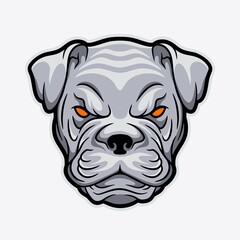 Angry bulldog with gray and black color