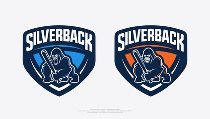 Angry silverback gorilla badge logo