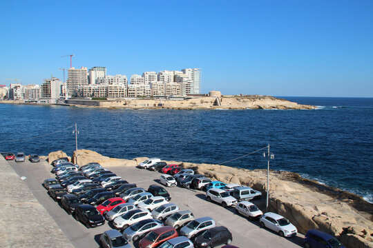 mediterranean littoral in valletta and slima (malta)