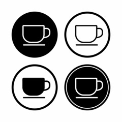 Black and white mug icon with circle style