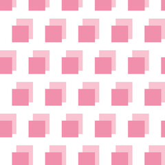 Seamless pattern vector with squares. Pink rectangles on white background. Cute simple abstract geometric art. For wrapping paper, cover, baby stuff, textile, wallpaper and interior decoration.