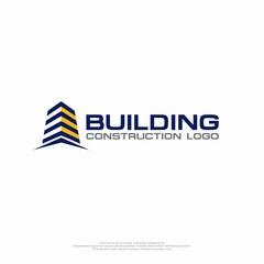 Building construction logo with minimalist style