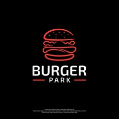 Simple Burger logo with black background