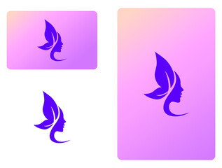butterfly and women spa logo vector illustration 