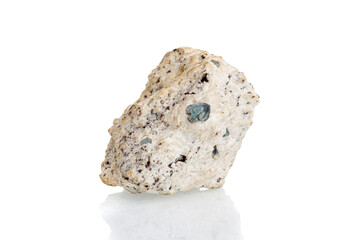 macro mineral stone sapphire on a white background