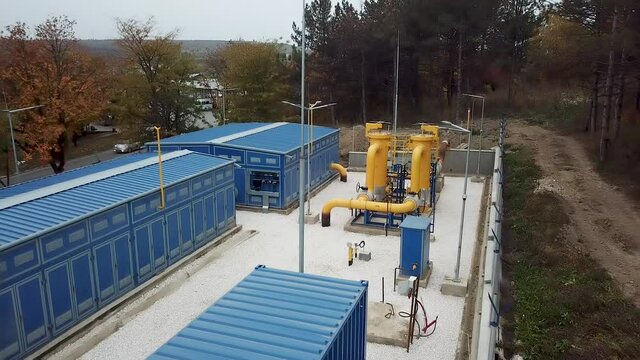 The pipe and valve oil fields, gas station