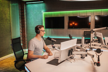 The DJ hosts the program and communicates with the audience on air at the radio station. The...
