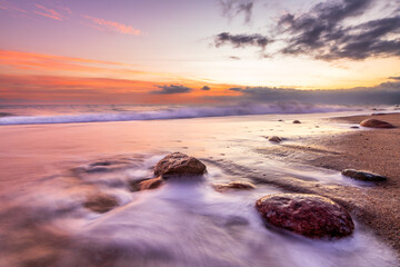 Fototapeta na wymiar Sunset Ocean Landscape Seascape High Resolution