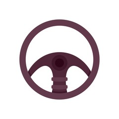 Hand steering wheel icon flat isolated vector