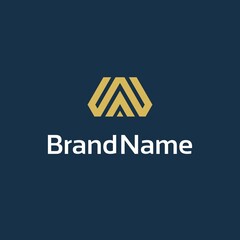 Obraz premium Letter W logo design template with gold color icon