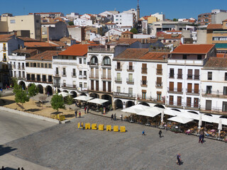 General view of the main square of Caceres