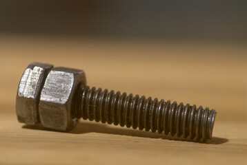 close up of a bolt and a nut