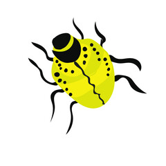 an look like colorado potato beetle, plant eater, vegetable bug, garden disturber, pesticide symbol