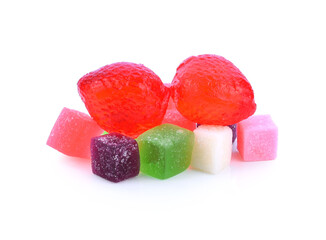 Candied fruits isolated on white background. With clipping path.