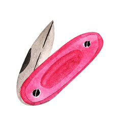 watercolor element tourist folding knife pink for hiking and tourism