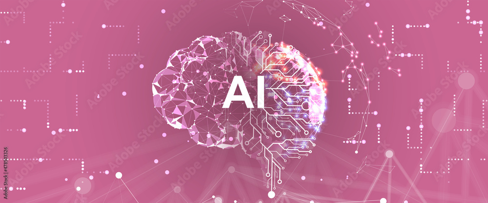 Poster conceptual technology illustration of artificial intelligence