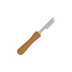 Carpenter wood knife icon flat isolated vector