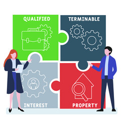 QTIP - Qualified Terminable Interest Property acronym. business concept background.  vector illustration concept with keywords and icons. lettering illustration with icons for web banner, flyer
