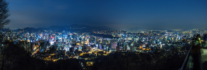 Fototapeta premium 서울야경 파노라마