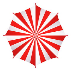 Parasol icon. Top view of sun umbrella with red stripes