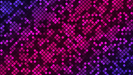 Purple mosaic background. Square shape mosaic background. Abstract monochrome background. Square mosaic.