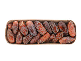 Dried dates packaging isolated on white
