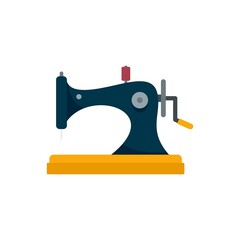 Old sewing machine icon flat isolated vector